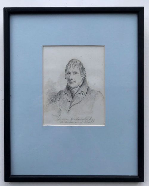 fig 1. Original Circa 1800 Antique Pencil Drawing Portrait of Thomas Hinderwell Esq Custodian Scarborough Notable Yorkshire Figure
