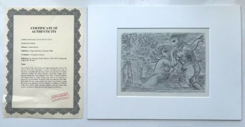 fig 2. Three Pablo Picasso Limited Edition Suite Vollard Lithographs 1956 1st Edition Lithographs with Certificates of Authenticity