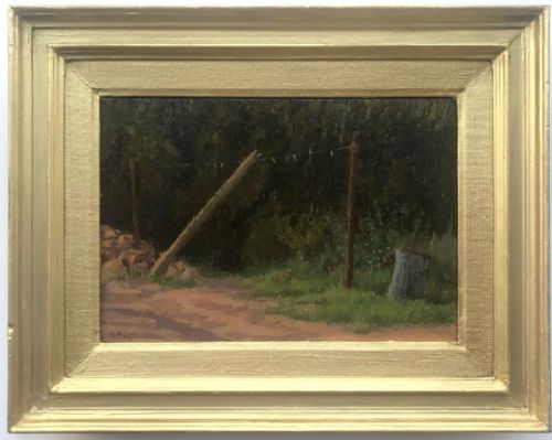 Anna Hornby Signed with Initials A.h. Dated 1967 Original Oil Painting on Canvas 'Washing Line' Exhibited at the Royal Academy