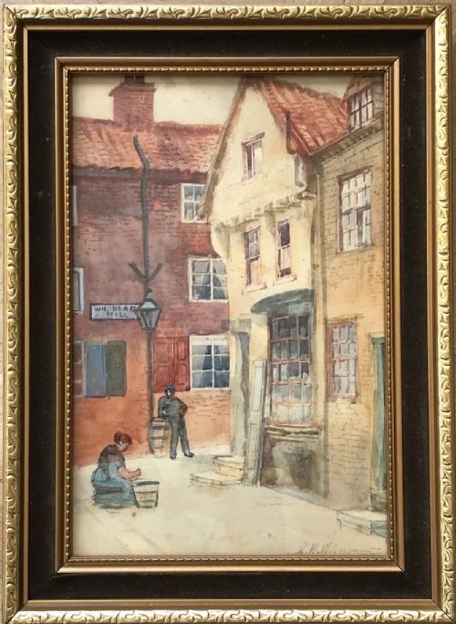 John Wynne Williams Original Early 20th Century  Antique Watercolour Painting Whitehead Hill Scarborough Yorkshire Landscape