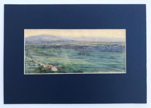 Original 19th Century Antiquel Watercolour Sketch Painting Little Malvern Worcestershire Landscape Annotated Verso & Dated 1871