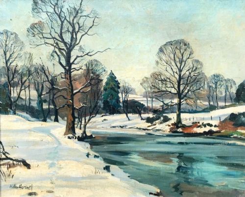Walter Cecil Horsnell Signed Mid 20th Century Oil Painting on Canvas River Nidd at Knaresborough Yorkshire Landscape