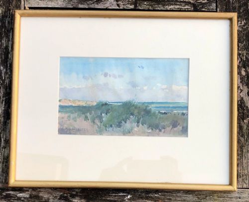 fig 1. Alfred George Webster Signed Original late 19th Century Antique Watercolour Painting on paper Lincolnshire Coastal landscape