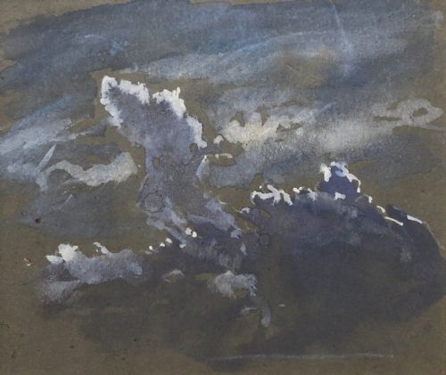 fig 1. A Pair of Original late 19th century Antique Watercolour Painting Studies Sky Sketches Provenance Collection of Alfred Haley
