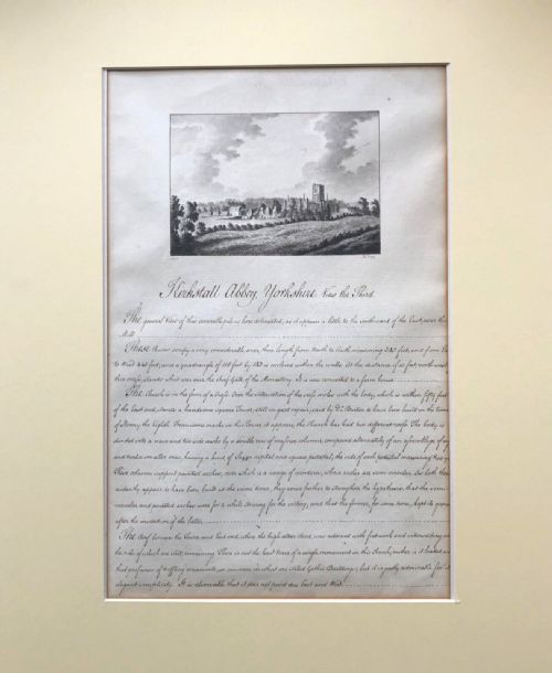 fig 1. John Daniel Bond (1728-1803) 1779 Original Antique 18th Century Georgian Painting & Script Kirkstall Abbey, Leeds Yorkshire Landscape
