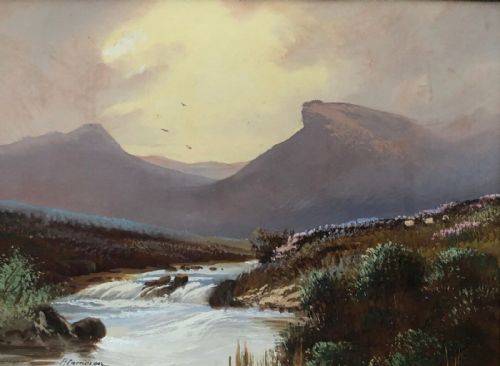A Cameron Signed Original Early 20th Century Gouache Painting 'Inverlochy' Scottish Highland Landscape 1