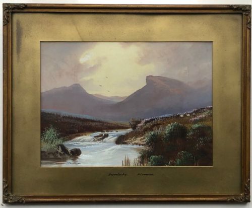 fig 1. A Cameron Signed Original Early 20th Century Gouache Painting 'Inverlochy' Scottish Highland Landscape 1