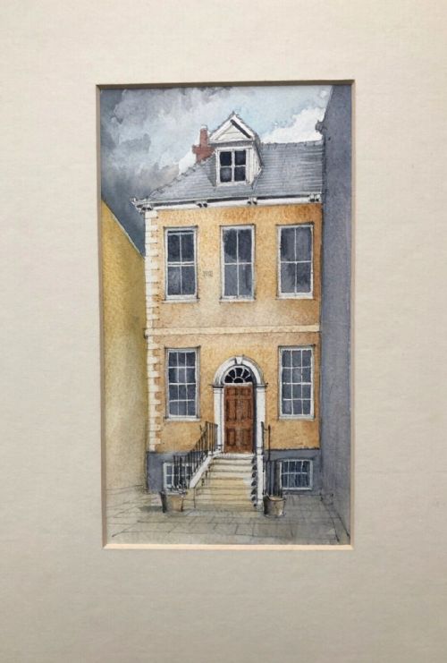 fig 1. Original mid 20th Century Watercolour Painting Street View Judges Court York Yorkshire Townscape