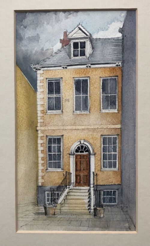 fig 2. Original mid 20th Century Watercolour Painting Street View Judges Court York Yorkshire Townscape