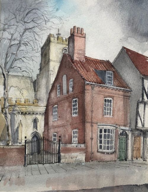 Original Mid 20th Century Watercolour Painting Holy Trinity Church Micklegate York Townscape Yorkshire Landscape