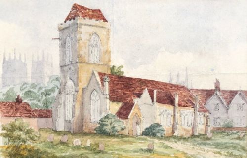 fig 4. Edwin Ridsdale Tate Original 19th Century Antique Watercolour Painting Holy Trinity Church Goodramgate York Historical City Landscape