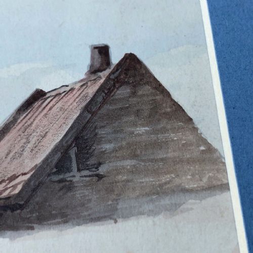 fig 2. Original 19th Century Antique Watercolour Sketch Painting of York Roof Tops and Skyline Historical City Landscape