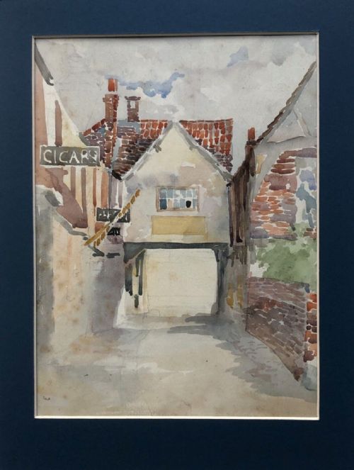 fig 1. Original 19th Century Antique Watercolour Painting College Street towards Goodramgate York, Historic Yorkshire Street Study