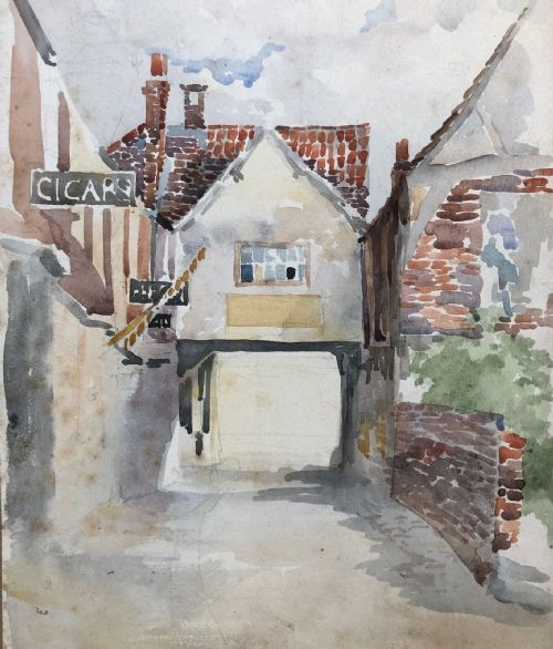 fig 2. Original 19th Century Antique Watercolour Painting College Street towards Goodramgate York, Historic Yorkshire Street Study