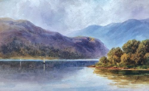 Thomas Dudley Signed Original Late 19th Century Antique Watercolour Painting English Lake District Cumbria Landscape