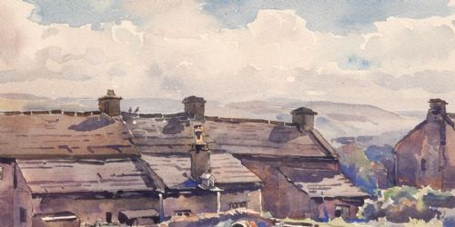 Fred Lawson (1888-1968) Signed Original 20th Century Watercolour Painting "Behind Castle Bolton" Yorkshire Landscape