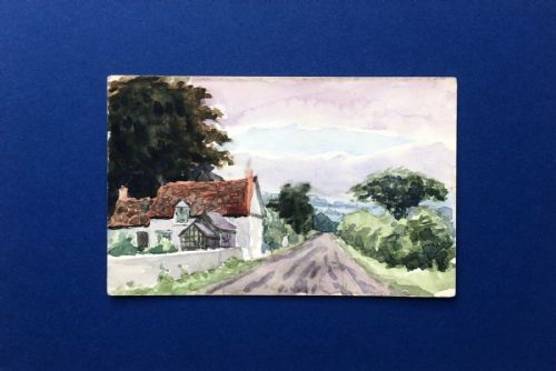 fig 1. Original 1917 Watercolour Landscape Painting by a WW1 Serviceman Rawmarsh Sandhill Yorkshire Landscape