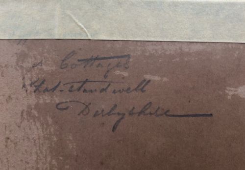 fig 1. Signed with Monogram Original 1919 Watercolour Painting Cottages near Whatstandwell Derbyshire Landscape