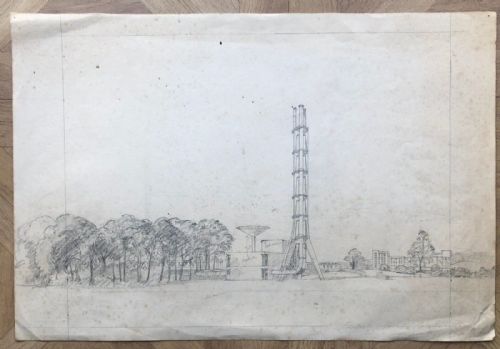 fig 2. 4 x Original Pencil Drawings of York Circa mid 20th Century including University Architecture Plans & Studies