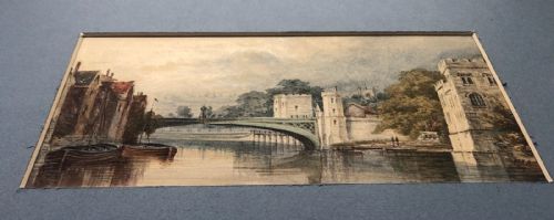 fig 1. Original Monogrammed M.A.K 19th Century Antique 1873 Original Watercolour Painting Lendal Bridge York Historical Landscape