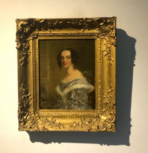 fig 1. Original British School early 19th Century Antique Oil Painting on Canvas Portrait of Lady No.1