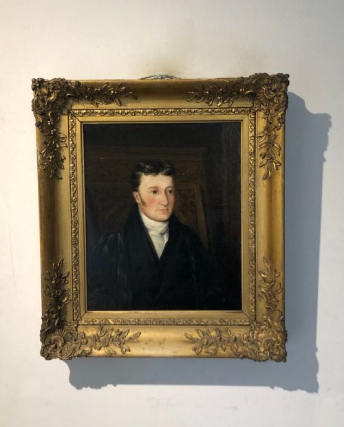 Original Late 19th Century British School Antique Oil Painting on Canvas Portrait of Gentleman