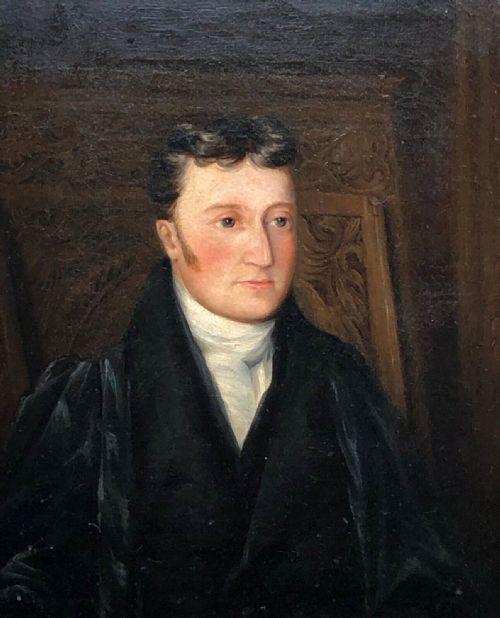 fig 1. Original Late 19th Century British School Antique Oil Painting on Canvas Portrait of Gentleman