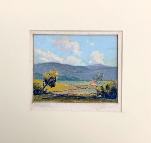 fig 1. Robert Leslie Howey Signed Original mid 20th Century Vintage Pastel Drawing Landscape Sleights Near Whitby Yorkshire View 2