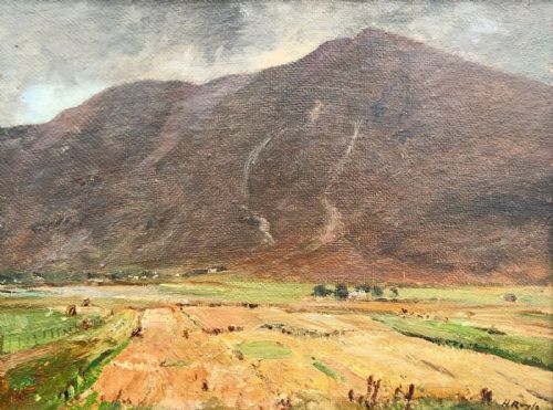 fig 1. Herbert Royle Signed Original early 20th Century Antique Oil Painting on Board Torridon from Annan Scotland, Scottish Landscape