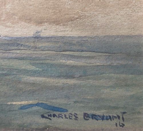 fig 1. Charles Bryant (Australian) Signed WWI Naval Convoy Original 1916 Antique Seascape Watercolour Painting