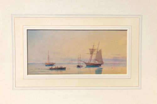 fig 1. William Frederick Settle of Hull Original Antique Shipping Watercolour Painting