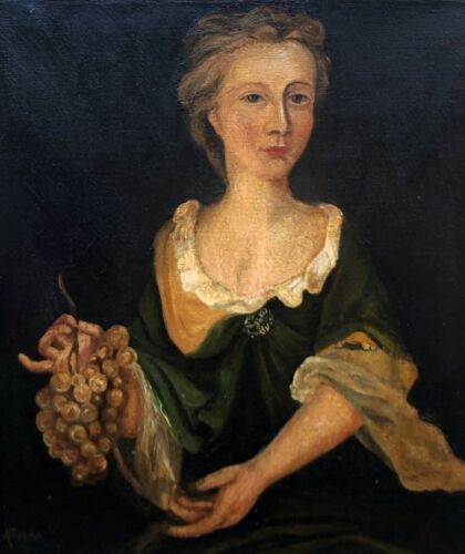 Signed with Initials & Dated 1900 Original Antique Oil Painting on Canvas Portrait of a Lady, Eleanor Hobson of Kirkby Moorside