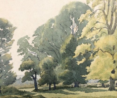 MANNER OF ARCHIBALD KNOX ORIGINAL LATE 19TH CENTURY ANTIQUE WATERCOLOUR PAINTING TREE LANDSCAPE 1 - ADDITIONAL PHOTO 6