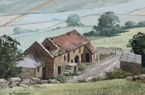 Don Micklethwaite Original Mid 20th Century Watercolour Painting Thorgill Rosedale North Yorkshire Moors Landscape