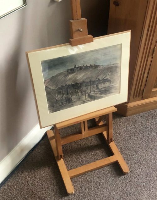 fig 1. LS Lowry, Attributed & Signed 1934 Original Charcoal Sketch Drawing Huddersfield Houses Industrial Street Landscape