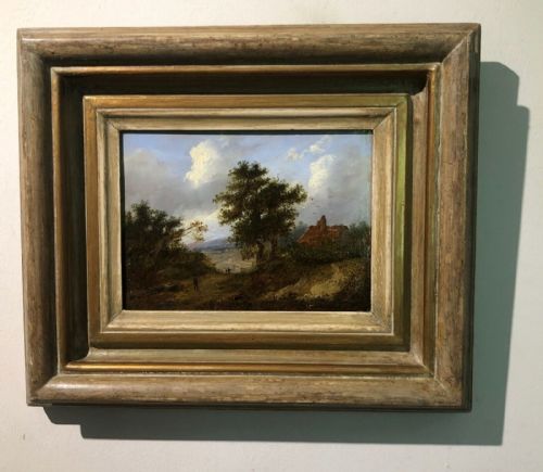 fig 1. Attributed to Patrick Nasmyth Original 19th Century Antique Oil Painting on Wood Panel Scottish Landscape