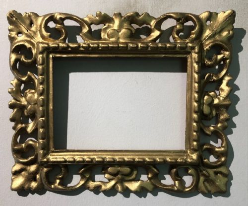 Antique Hand Carved Italian Style Ornate Gilt Wooden Picture Frame Interior Design Re-use