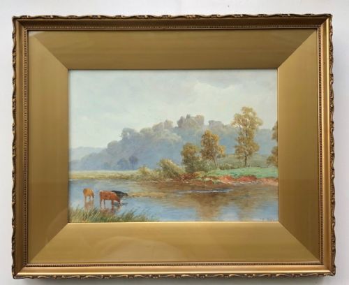 fig 1. John Bates Noel Signed Original Late 19th Century Antique Watercolour Painting Goodrich Castle Herefordshire English Landscape