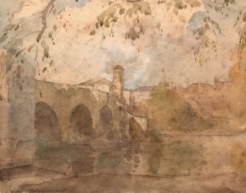 Philip Connard Ra Original Early 20th Century Antique Watercolour Painting Richmond Bridge & River Thames English Landscape