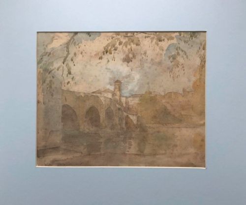 fig 1. Philip Connard RA Original Early 20th Century Antique Watercolour Painting Richmond Bridge & River Thames English Landscape