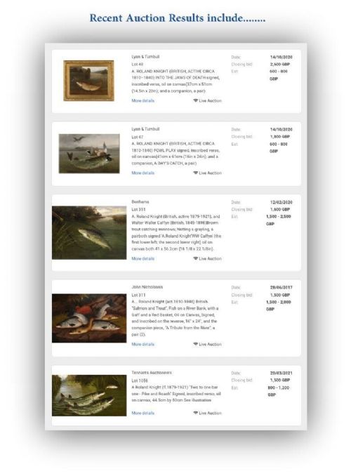 fig 4. A ROWLAND KNIGHT Signed Original 19th Century Antique Oil Painting on Canvas Fishing Angling Study of a Pike