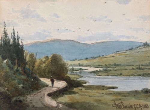 William Dean Barker Rca 1883 Original 19th Century Antique Watercolour Painting Glan Conwy Wales Welsh Landscape