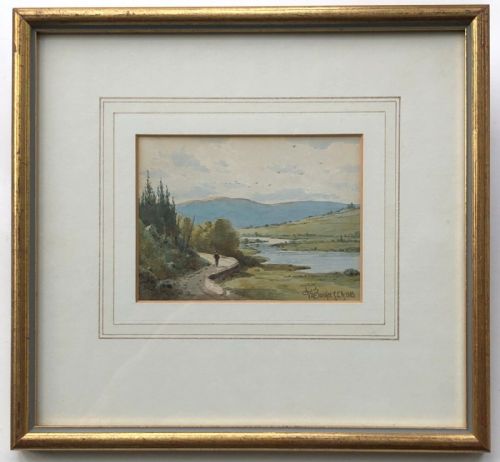 fig 1. William Dean Barker RCA 1883 Original 19th Century Antique Watercolour Painting Glan Conwy Wales Welsh Landscape