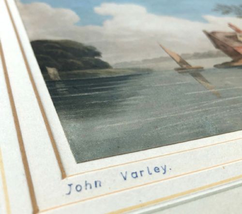 fig 1. Attributed to John Varley Original Early 19th Century Antique Watercolour Painting River Thames English Landscape