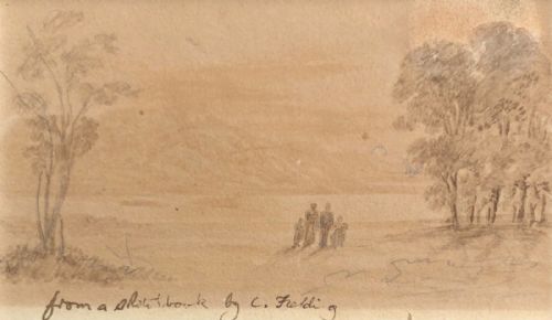 fig 1. Attributed to Copley Fielding Original early 19th Century Antique Watercolour Painting Landscape & Figures