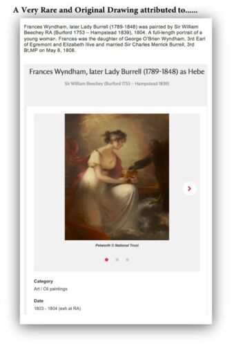 fig 1. Dated 1826 Frances Wyndham, Lady Burrell Original Early 19th Century Pencil Sketch of Petworth Park Sussex English Country Estate Landscape