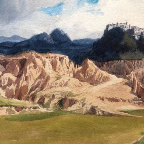 fig 1. Arthur John Black Signed Original Early 20th Century Watercolour Painting Belvedere Marittimo Calabria Italy Italian Landscape