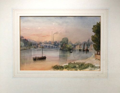fig 1. William Gray 1855 Original 19th Century Antique Watercolour Painting 