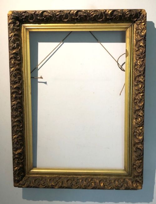 Antique Ornate Gilt Wooden Picture Frame Rebate Size 41 X 59 Cm Ref 1087
