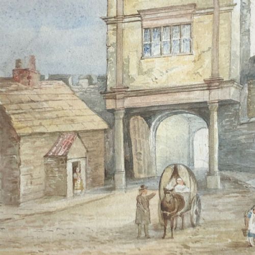 fig 1. Monogrammed JWK 1884 Attributed to John Ward Knowles, Original 19th Century Antique Watercolour Painting Walmgate Bar York Street Scene English Townscape